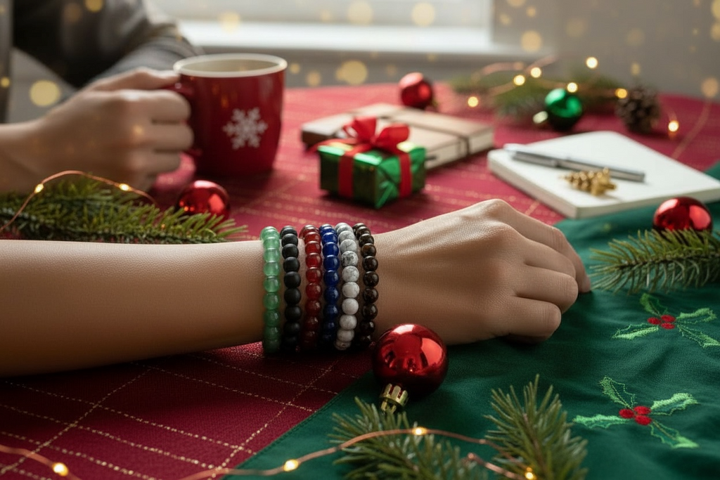 Set of 6 –Christmas Stone Bracelet Collection