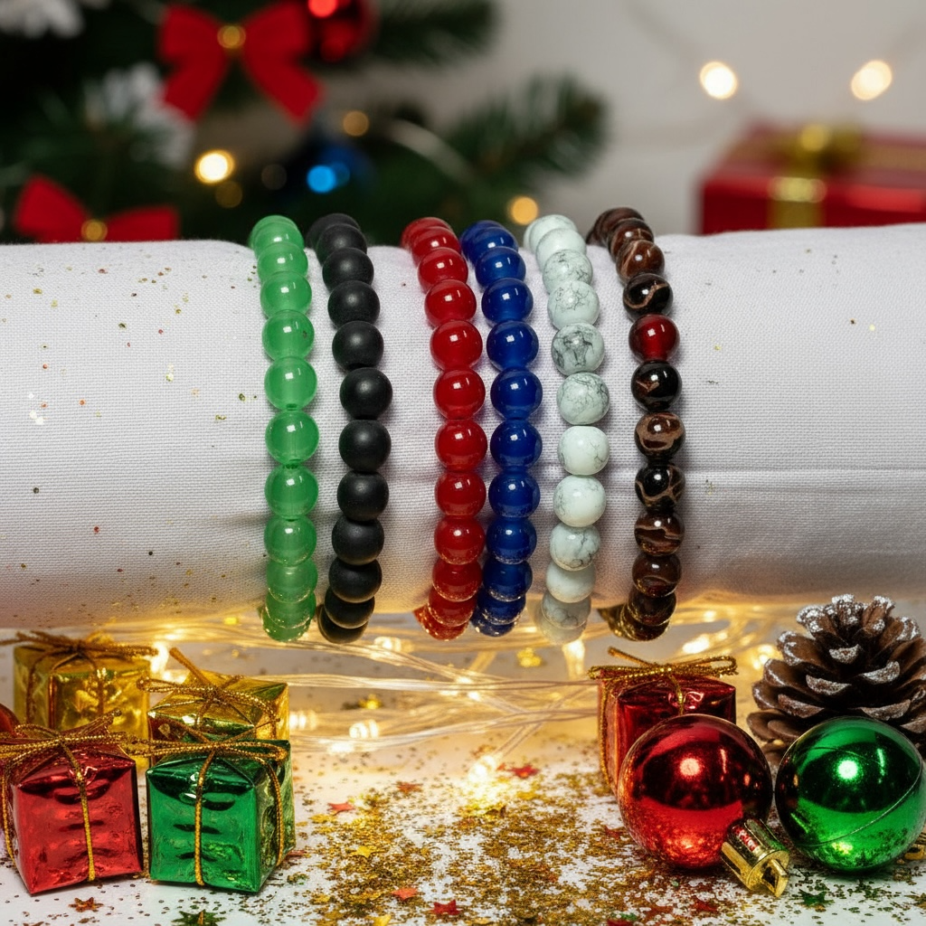 Set of 6 –Christmas Stone Bracelet Collection