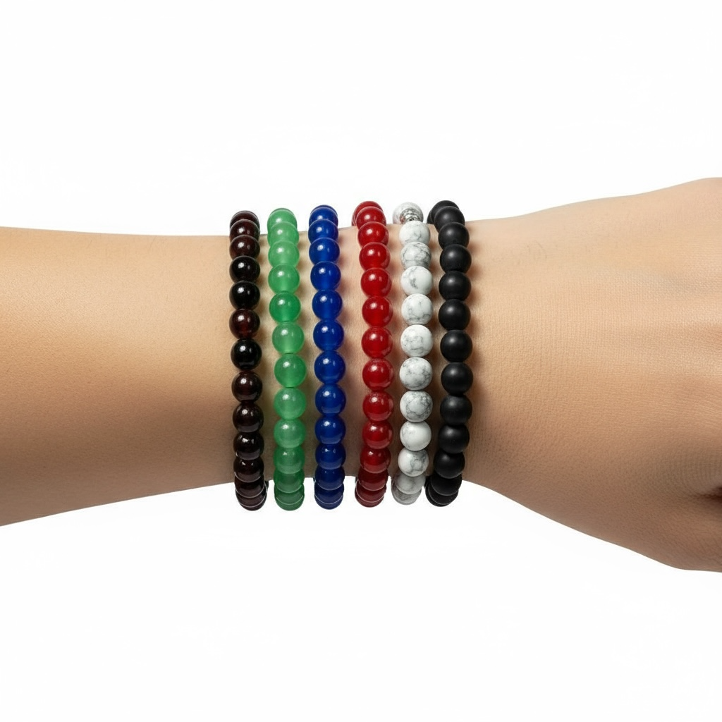 Set of 6 –Christmas Stone Bracelet Collection