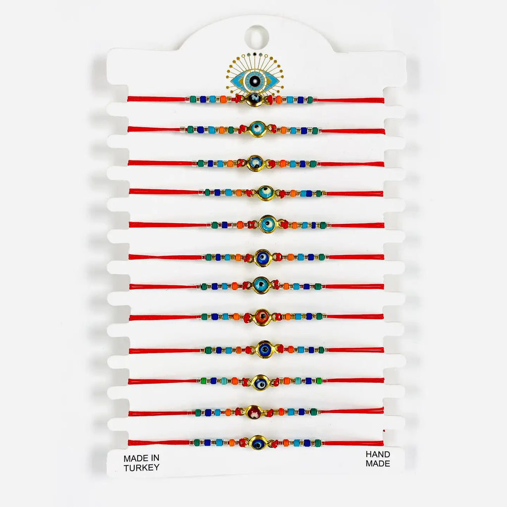 Mixed Color Golden Plated Evileye Bracelet Set