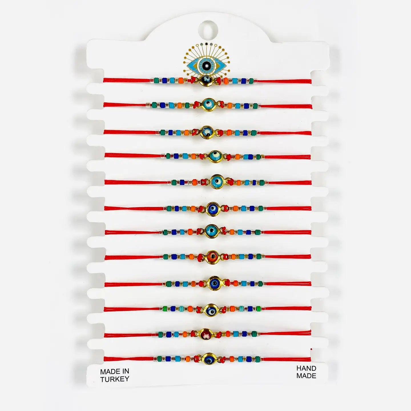 Mixed Color Golden Plated Evileye Bracelet Set