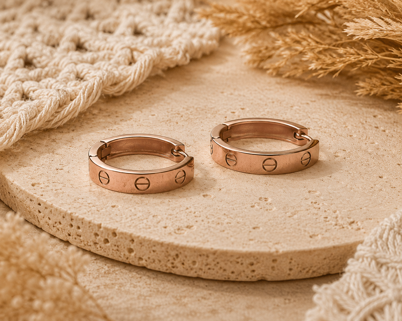 6mm - LOVE Inspired Screw Hoop Earrings –Stainless Steel