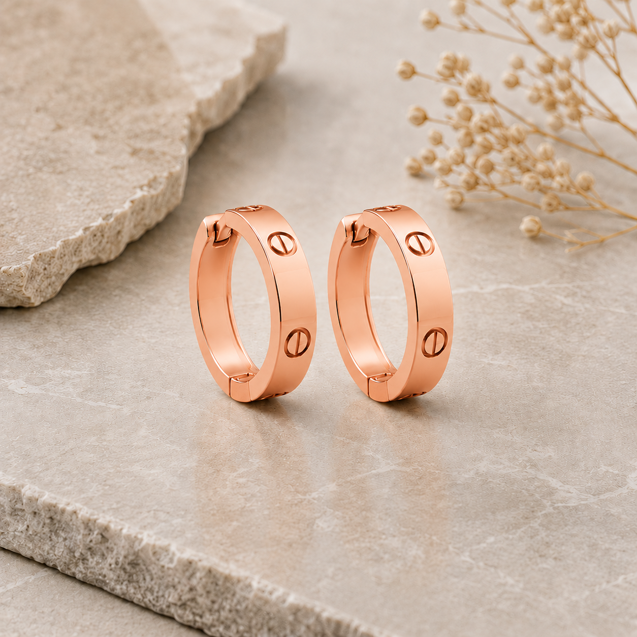 6mm–Mini LOVE Inspired Screw Hoop Earrings–Stainless Steel