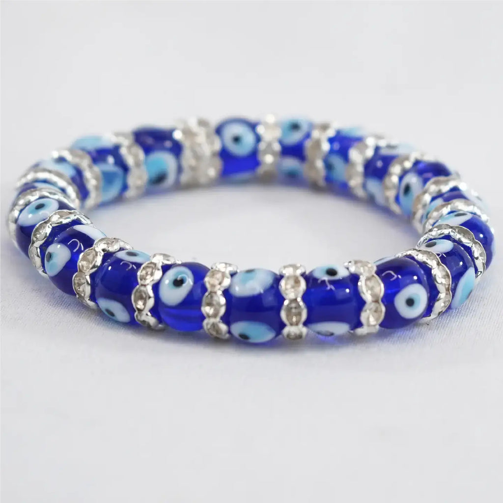 Elegant Glass Evil Eye Stretch Bracelet: Classic Protection