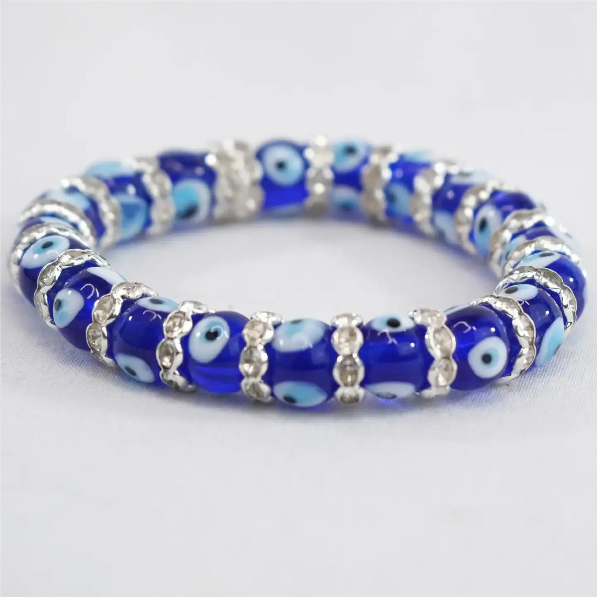 Elegant Glass Evil Eye Stretch Bracelet: Classic Protection