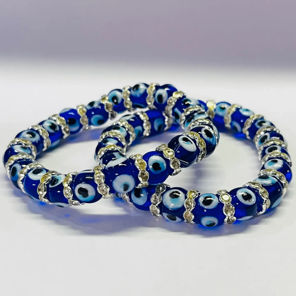 Elegant Glass Evil Eye Stretch Bracelet: Classic Protection