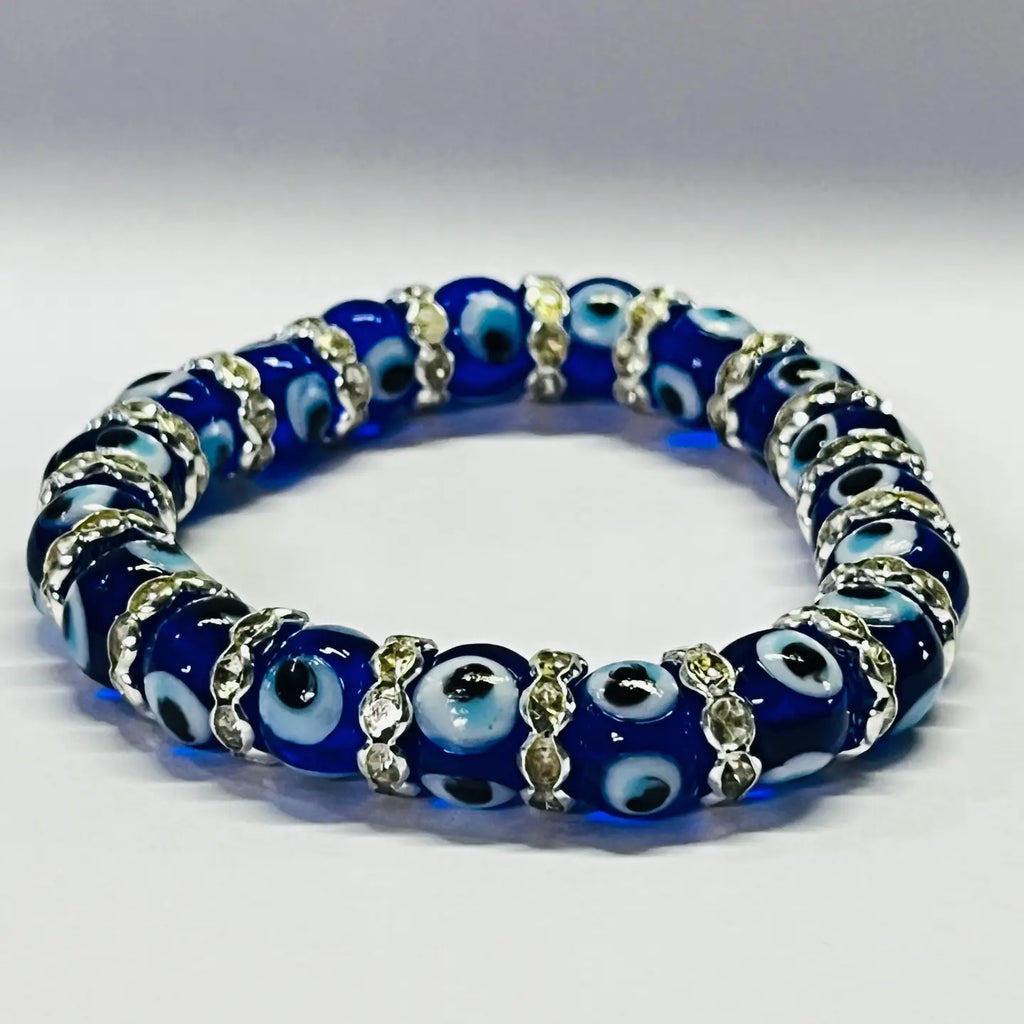 Elegant Glass Evil Eye Stretch Bracelet: Classic Protection