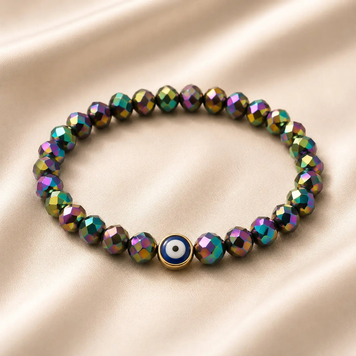 Stretchy Bracelet with Evil Eye | Crystal Stretchy Bracelet
