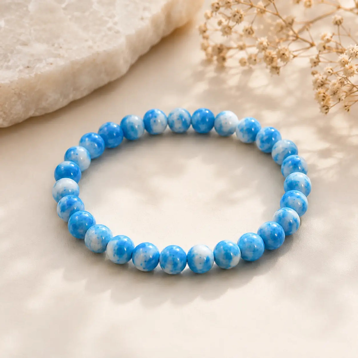 Beaded Stretch Bracelets – Pink & Marble, Assorted