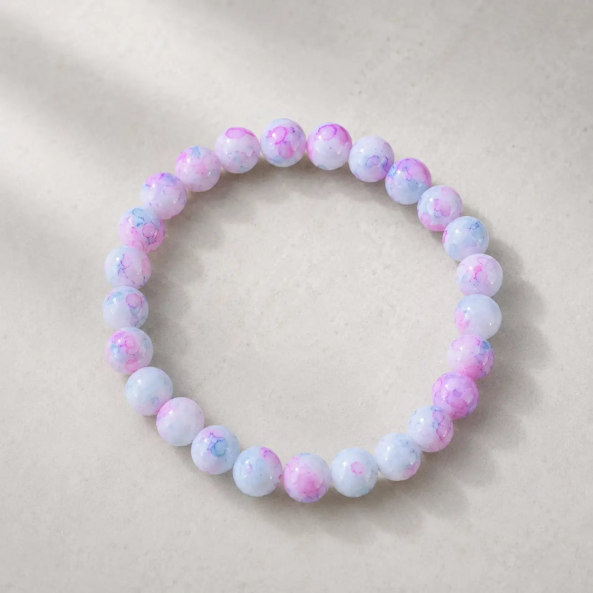 Beaded Stretch Bracelets – Pink & Marble, Assorted