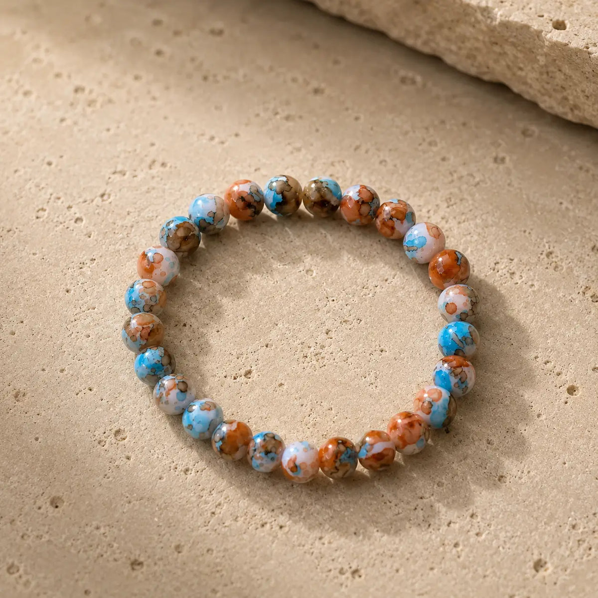 Beaded Stretch Bracelets – Pink & Marble, Assorted