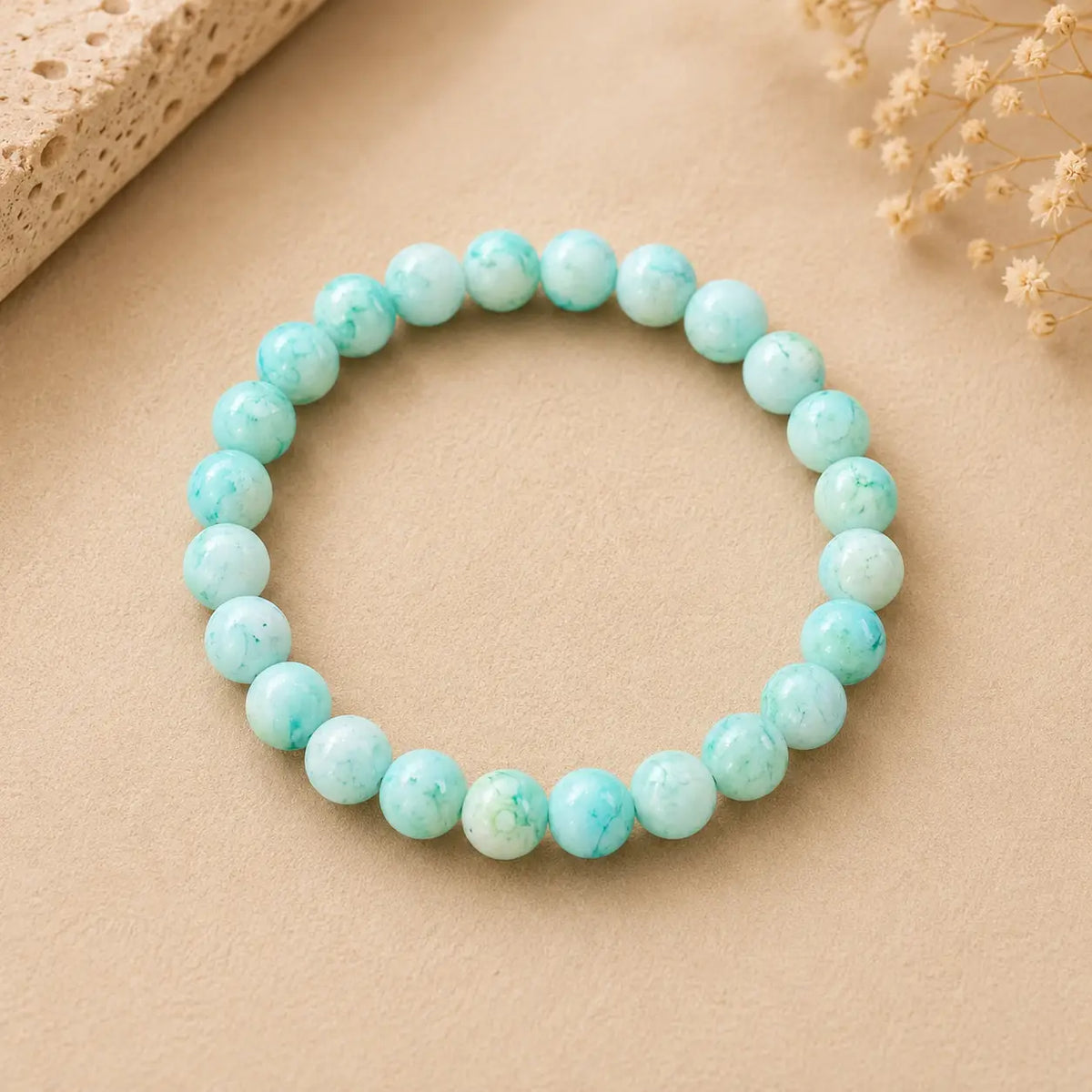 Beaded Stretch Bracelets – Pink & Marble, Assorted