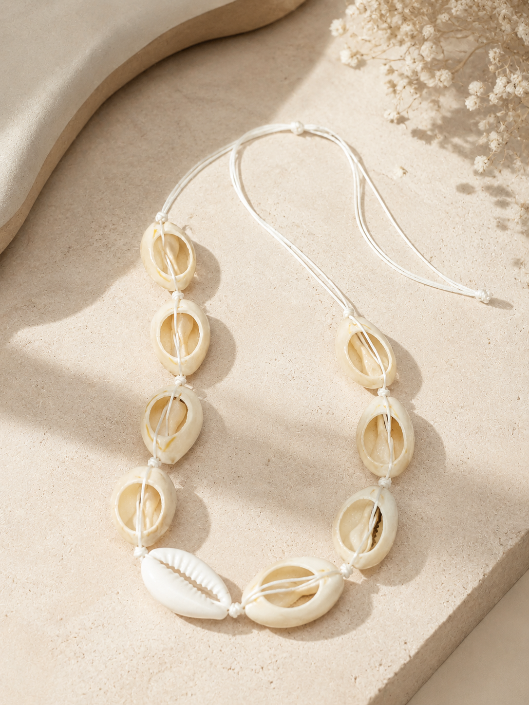 Cowrie Shell Adjustable Cord Necklace