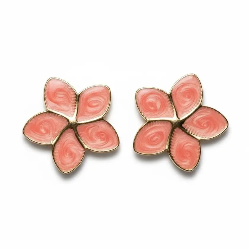 Enamel Flower Stud Earrings – 3 Colors