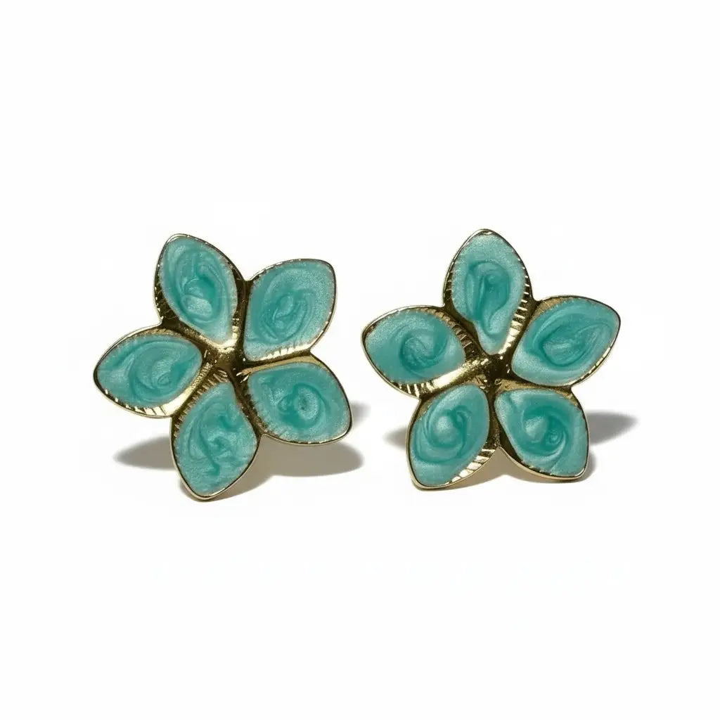 Enamel Flower Stud Earrings – 3 Colors