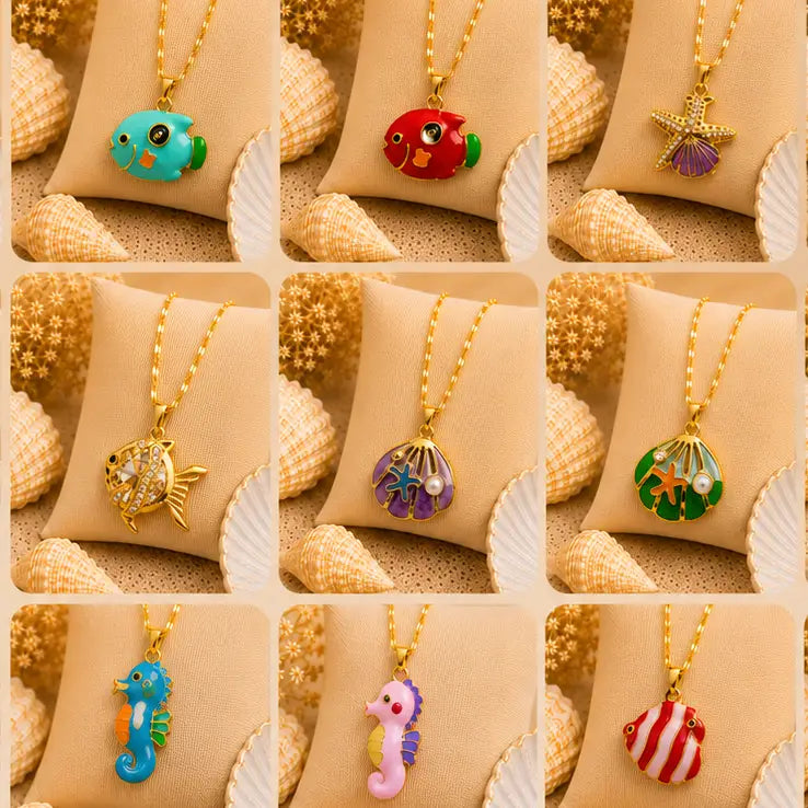 Ocean Treasures Necklace – Gold Plated & Stainless Steel
