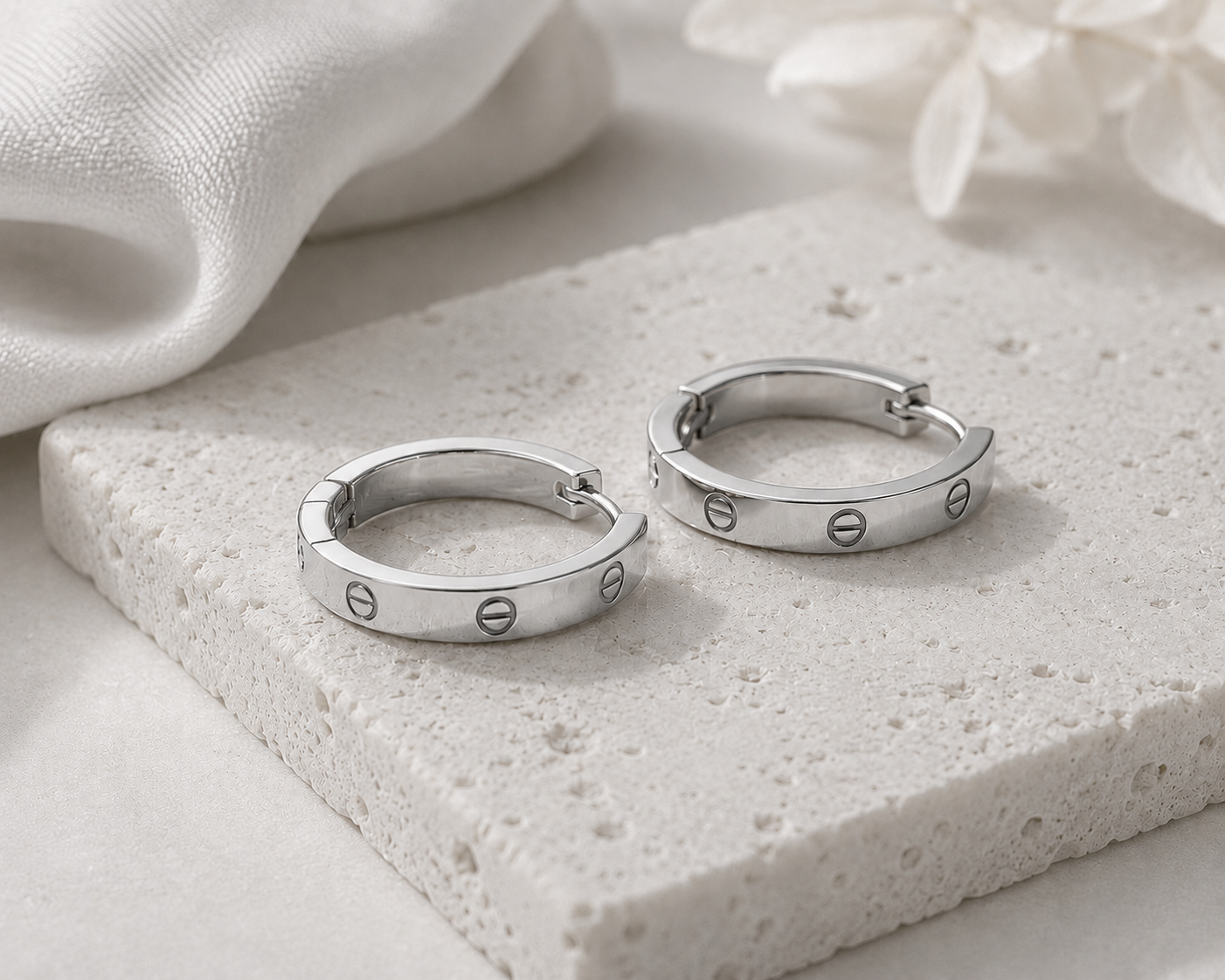 4mm - LOVE Inspired Screw Hoop Earring – Stainless Steel
