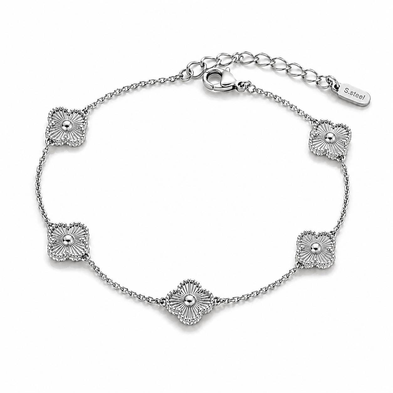 Clover Stainless Steel Bracelet – Gold & Silver