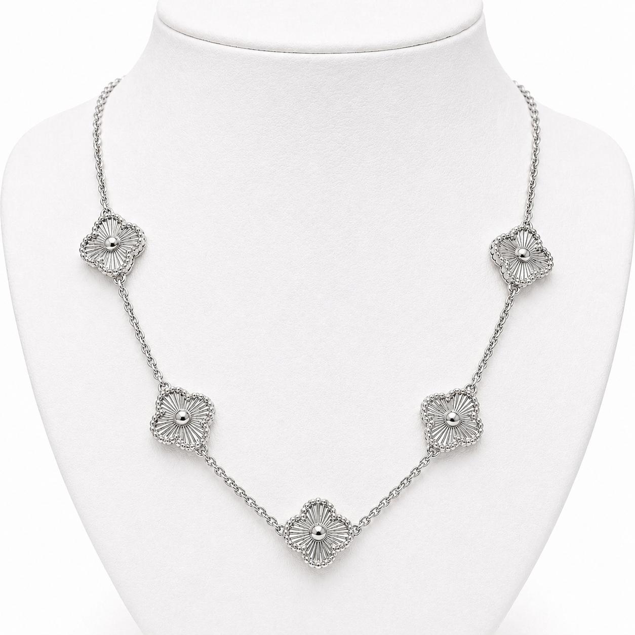 Clover Stainless Steel Necklace – Gold & Silver