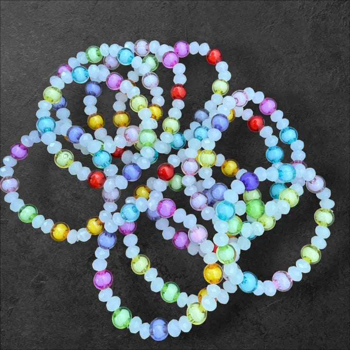 Kids Beaded  Charm Bracelet – Assorted Colors 