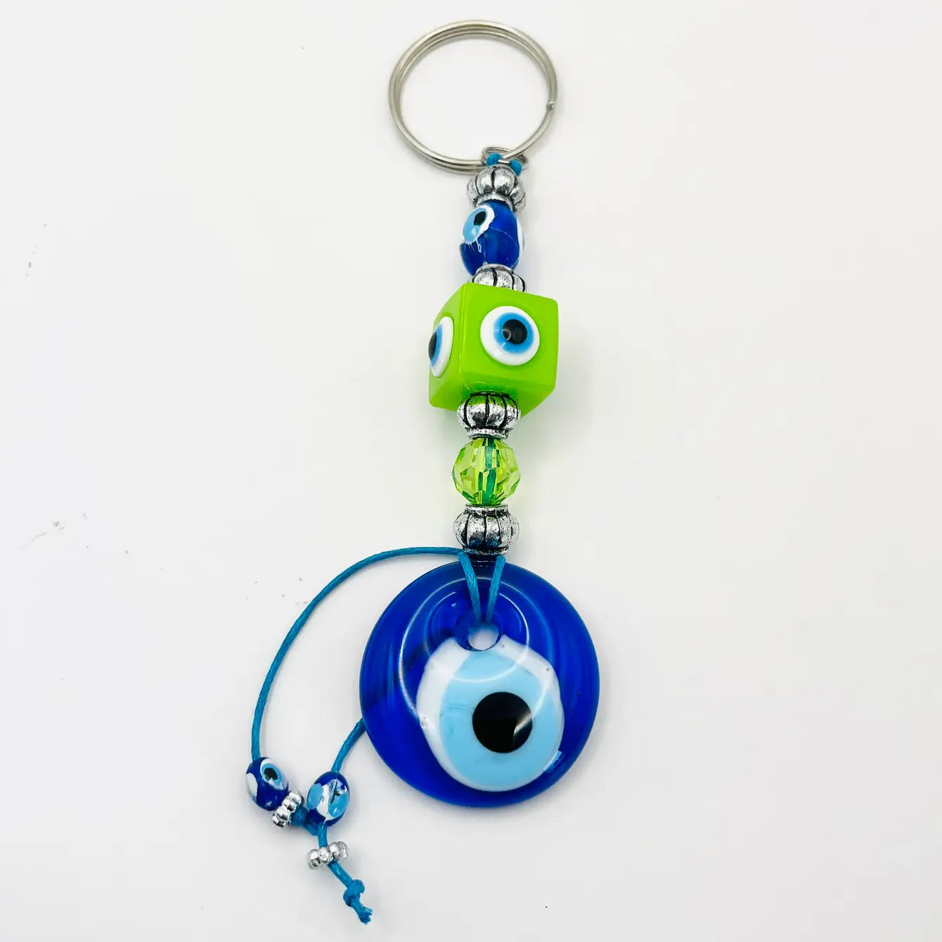 Handmade Cube Evil Eye Keychain