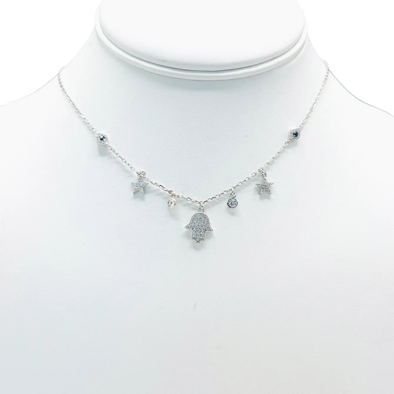 925 Sterling Silver Hamsa Necklace