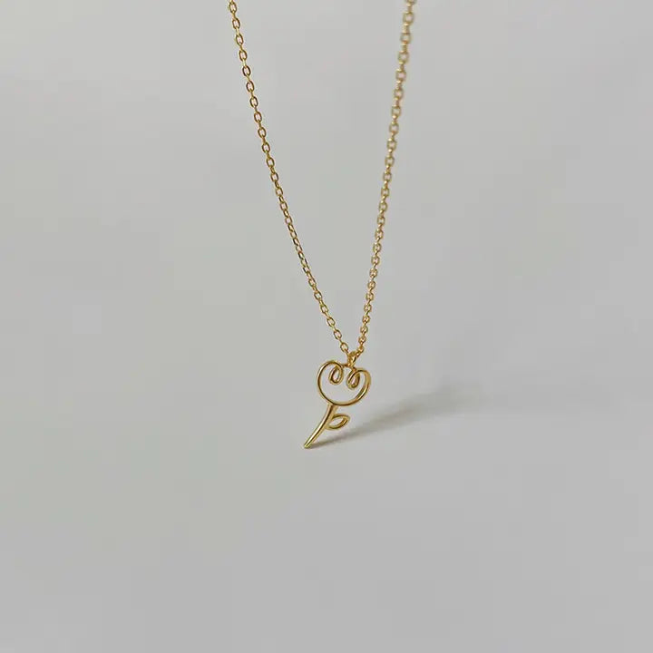 Delicate Rose Necklace | Stainless Steel | Romantic Charm