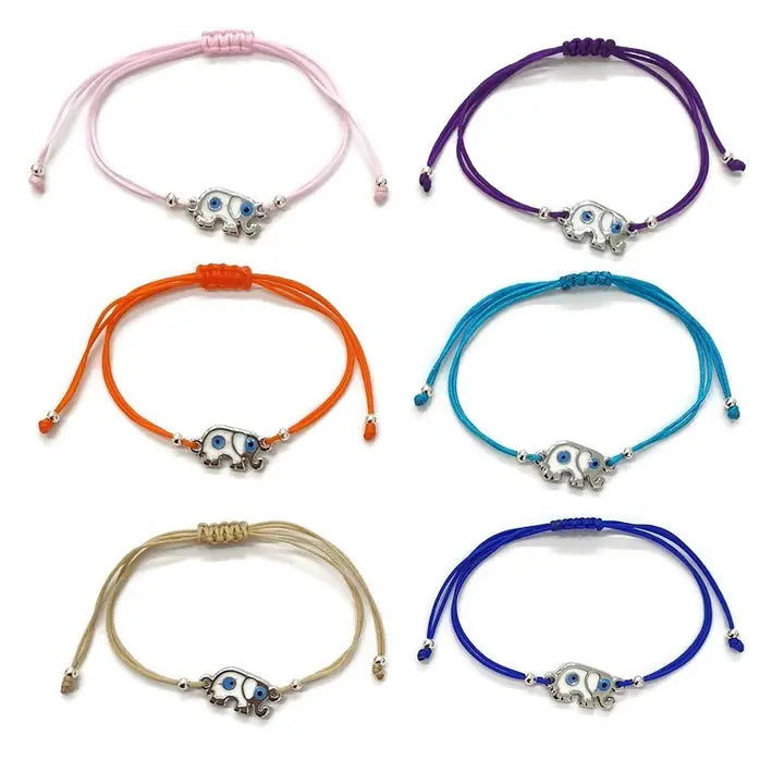 Bracelet Elephant Evileye Enamel String Bracelet