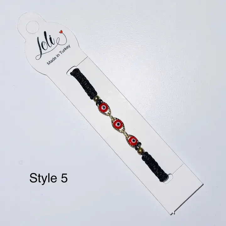 3 Evil Eye 1 Bead Thick Macrame Bracelet - Premium Handmade