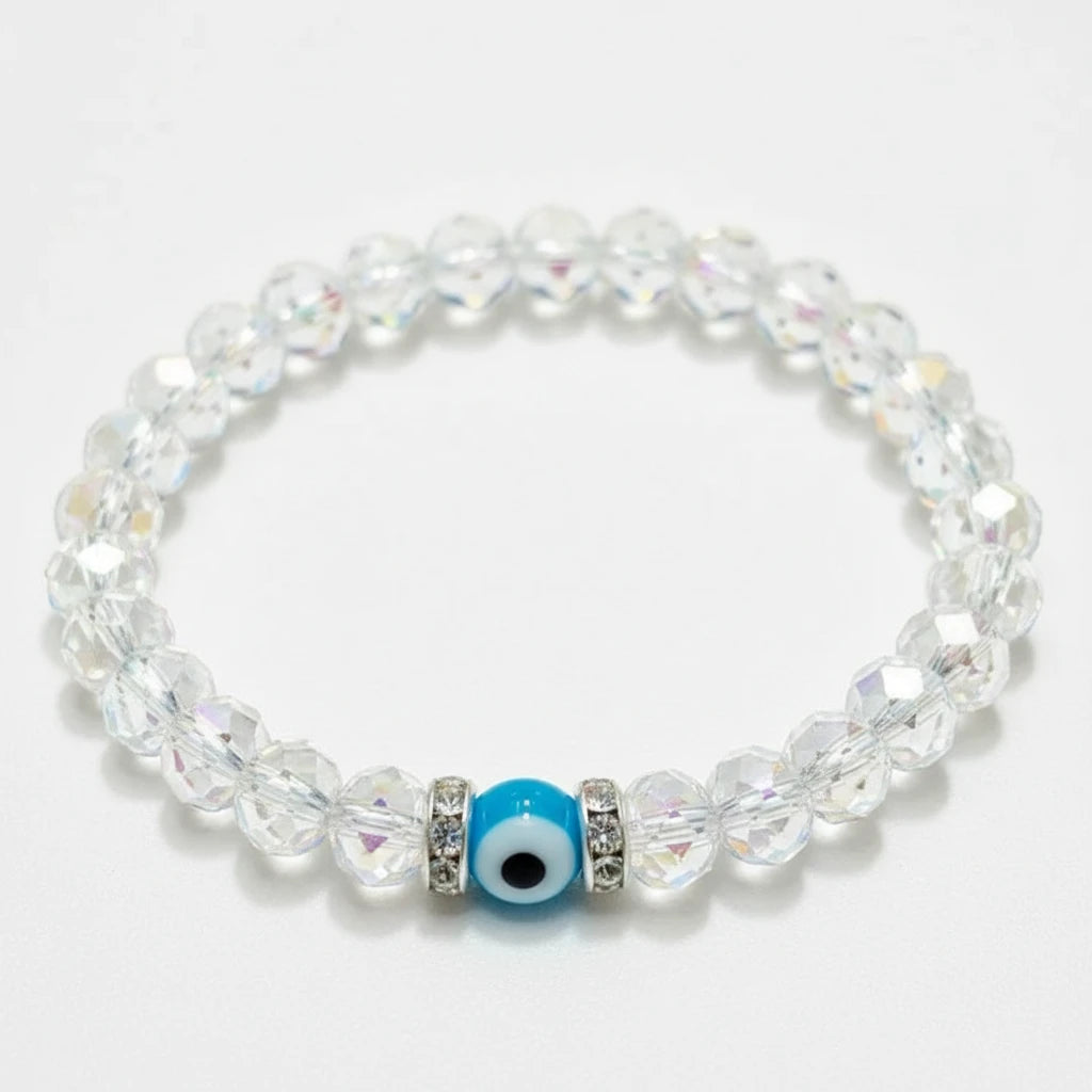 Stretchy Bracelet | 10 Color Mix Set | Evil Eye & Crystals