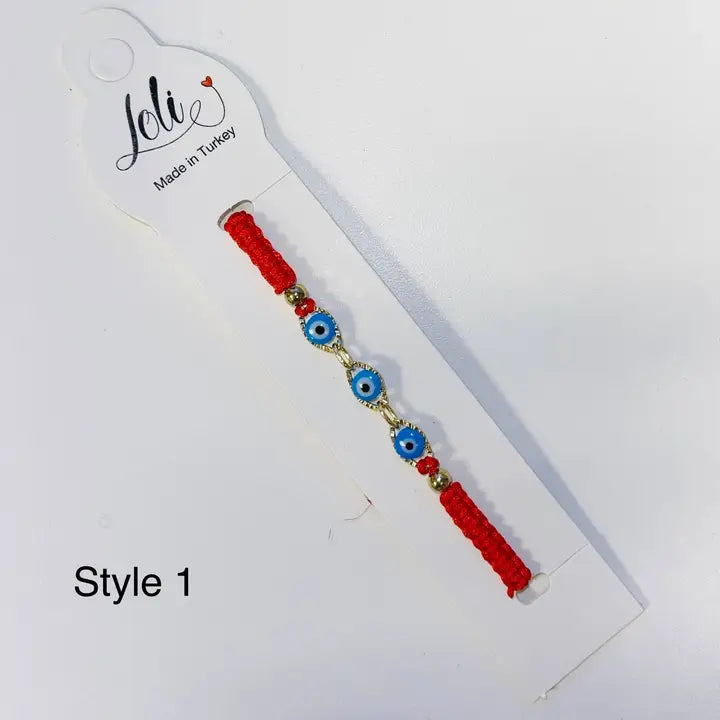 3 Evil Eye 1 Bead Thick Macrame Bracelet - Premium Handmade