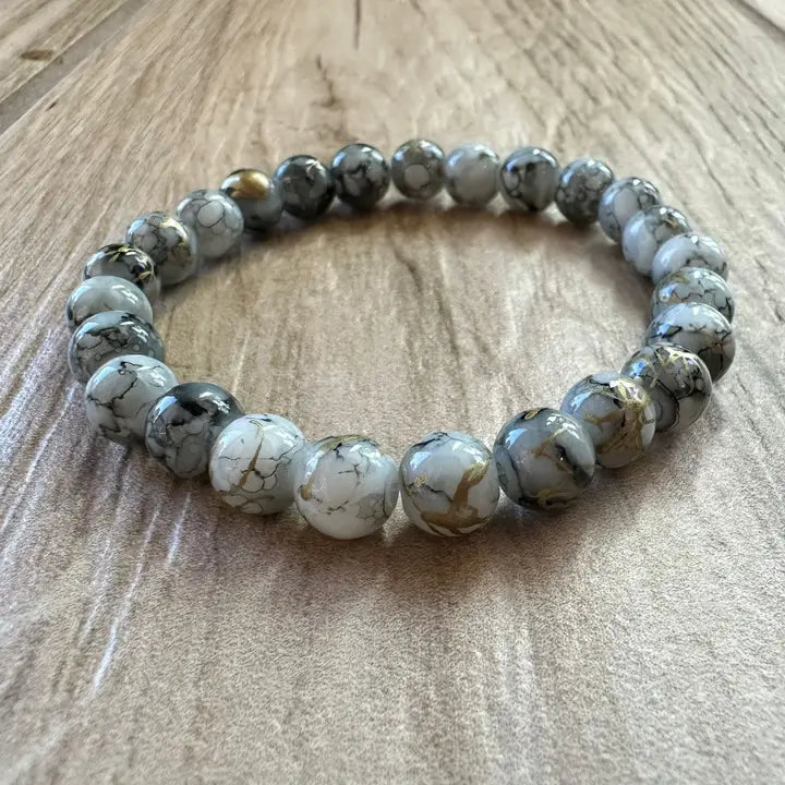 Stretchy Bracelet | Beaded Marble Design Bracelets 