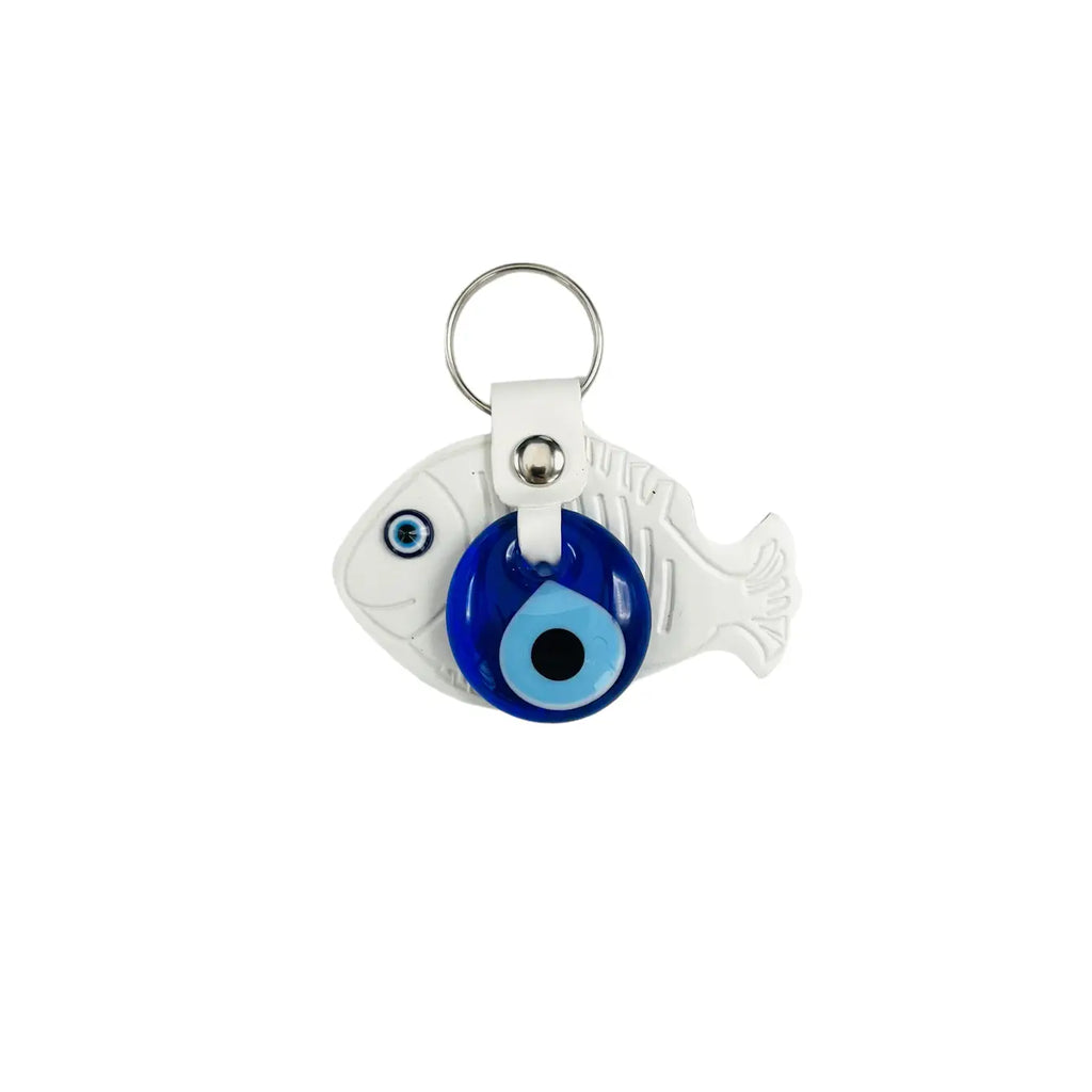 Leather Fish Evileye Keychain - Set of 11 Colors