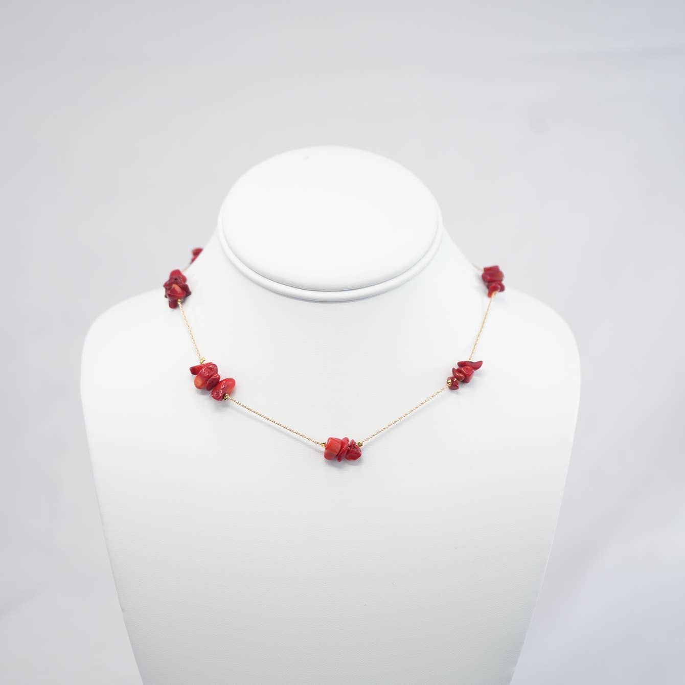 Handmade Necklace with Red Natural Beads