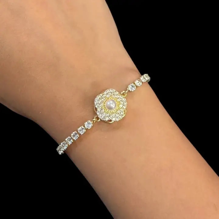 Fidget Spinner Bracelet – Rhinestone Rotating Anxiety Relief