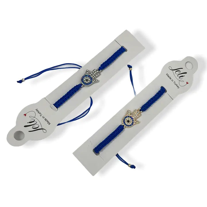 Bracelet Macrome Hamsa Hand Evil Eye Zirconium