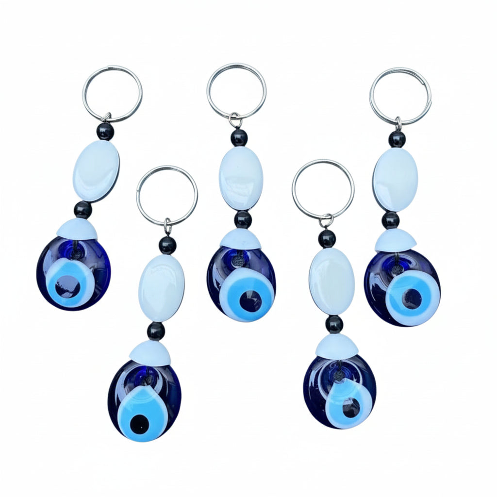 Blue Evil Eye Keychain – Handmade Glass Protection Charm