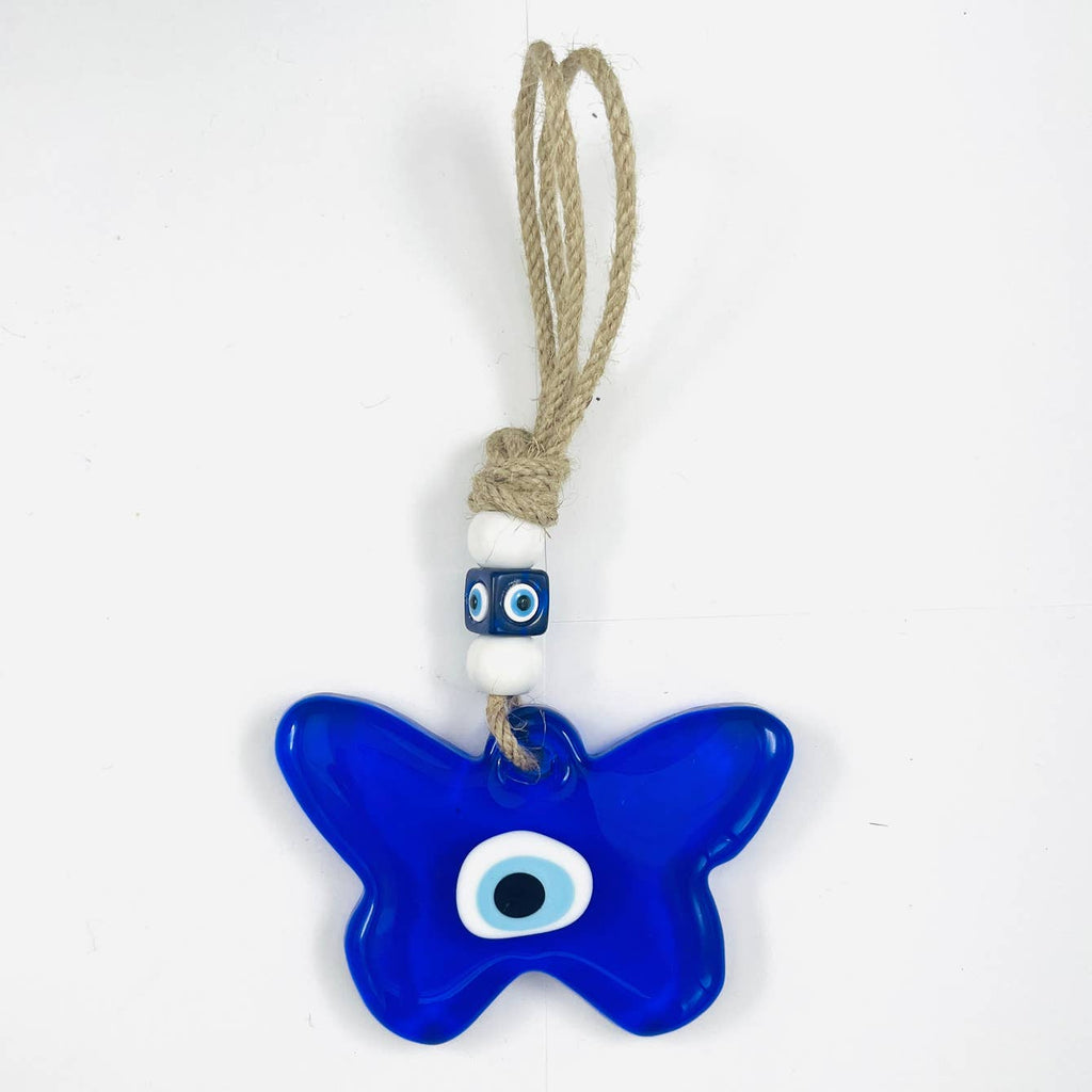 Glass Evil Eye Wall Decor - Heart, Butterfly, and Fish