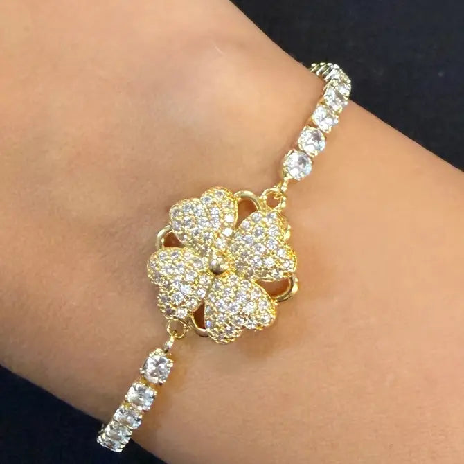 Fidget Spinner Bracelet – Rhinestone Rotating Anxiety Relief