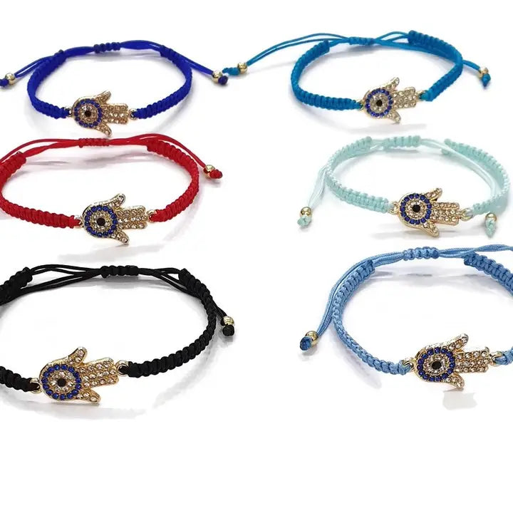 Bracelet Macrome Hamsa Hand Evil Eye Zirconium