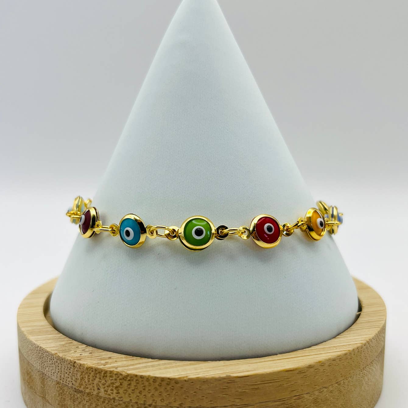 Lux Crystal Chain Evil Eye Bracelet - Silver - Gold Color 4.