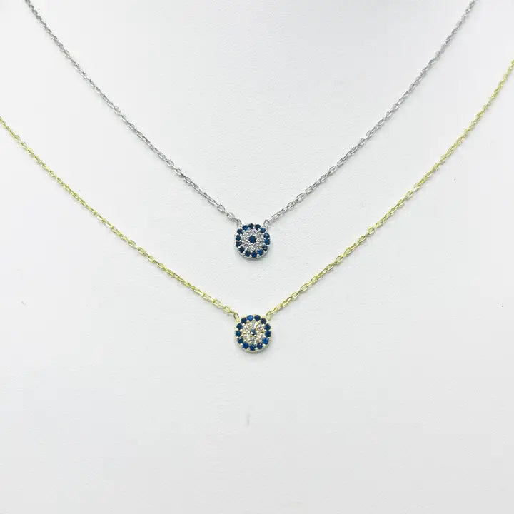 925 Sterling Silver - Classic Minimal Evileye Necklace