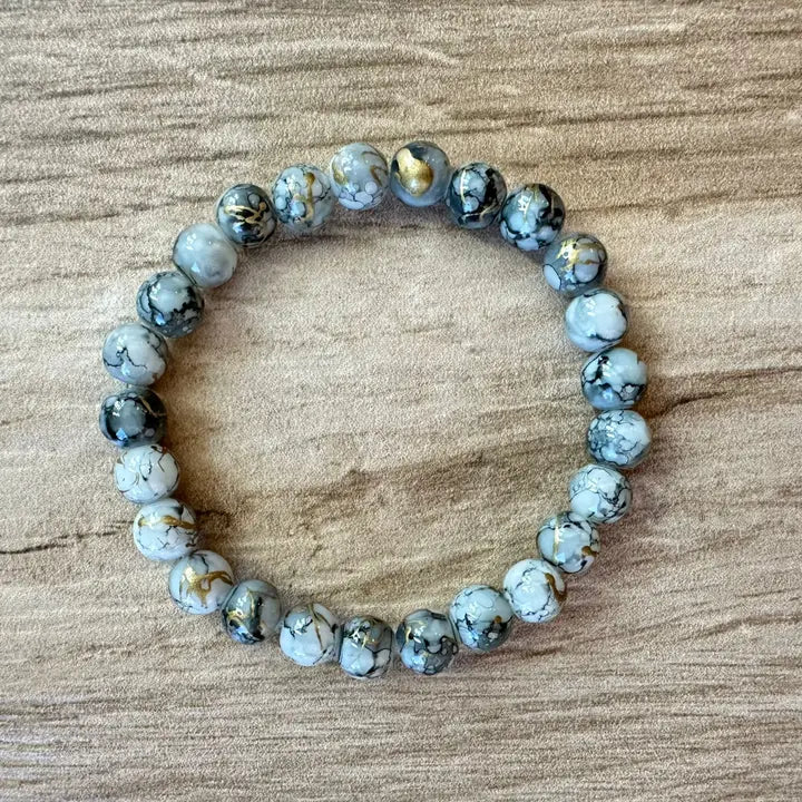 Stretchy Bracelet | Beaded Marble Design Bracelets 