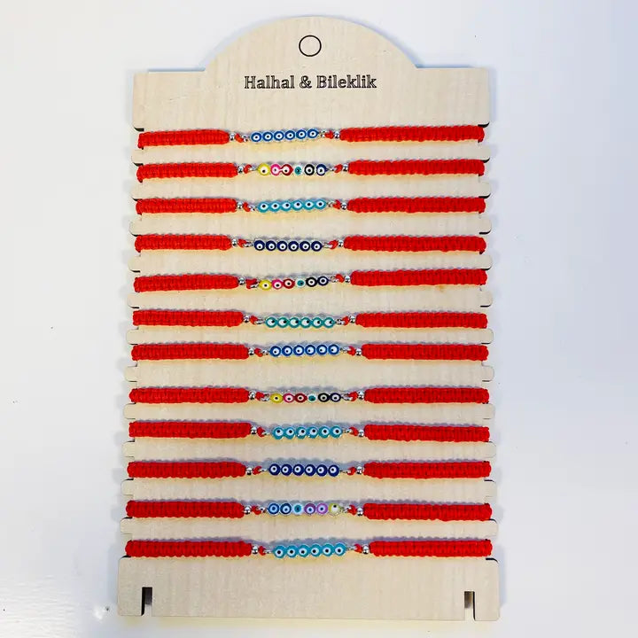 Multi Evil Eye Macrame Anklet Set - Stylish Protection