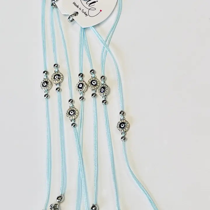 Evileye String CZ Stone Round  Bracelet