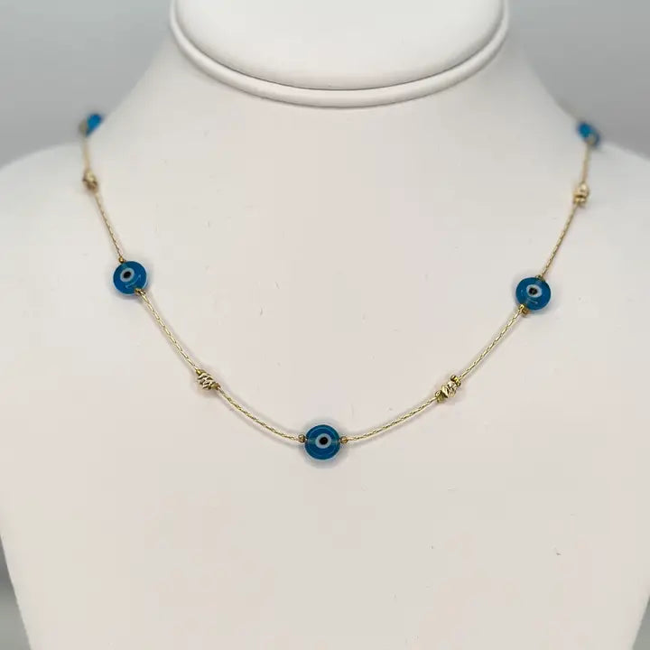 Handcrafted Blue Eye Beaded Necklace – Protection Jewelry