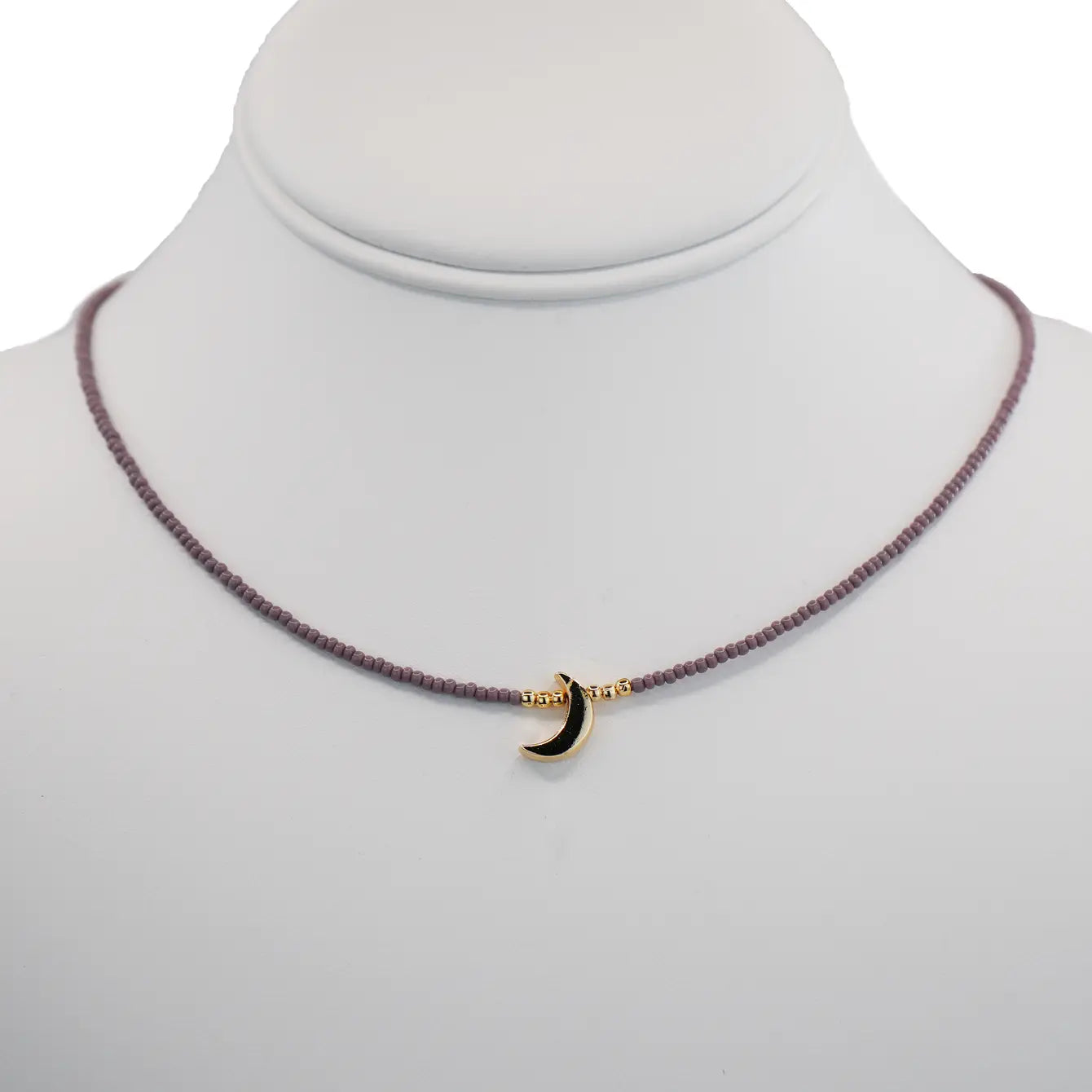 Celestial Moon Pendant Beaded Necklace: Elegant and Mystical