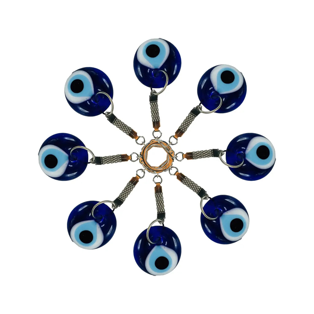 Evil Eye Round Metal Keychain: Ward Off Negative Energies