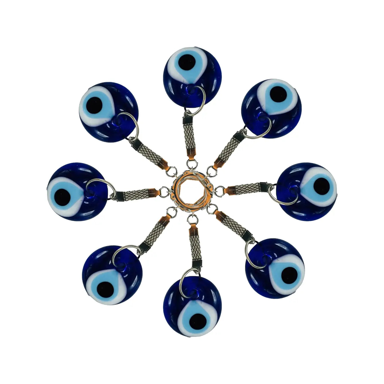 Evil Eye Round Metal Keychain: Ward Off Negative Energies