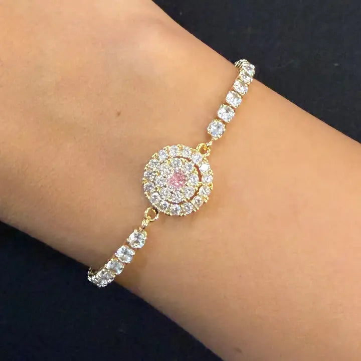 Fidget Spinner Bracelet- Rhinestone Rotating Anxiety Relief